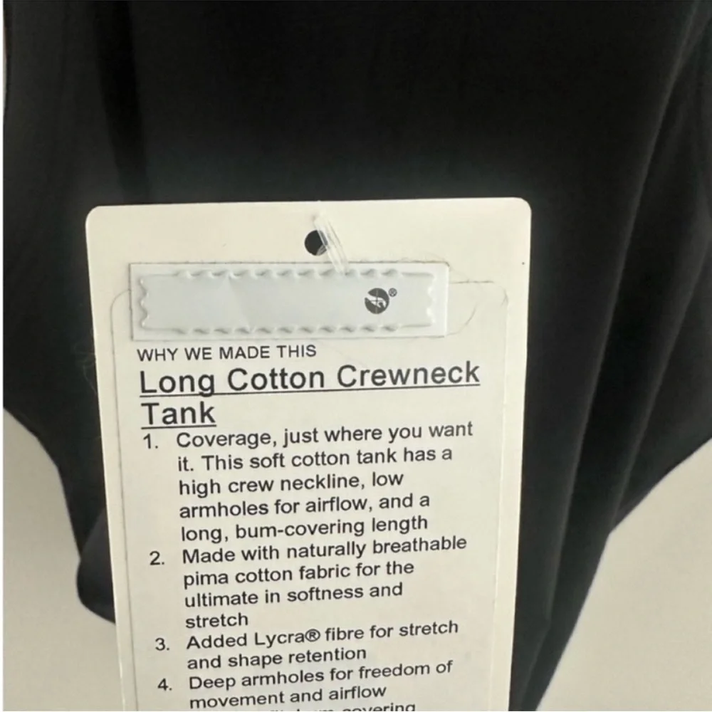 Lululemon Long Cotton Crewneck Tank Top - Picture 6 of 8